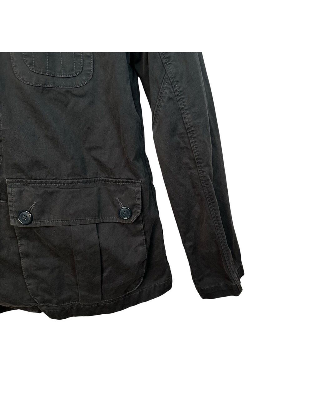 Pretty Green Utility Jacket Black Dark Grey Size L Casual Workwear - Picture 5 of 15